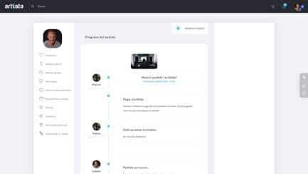 Desarrollo web a medida - Transcurso de un Pedido - Artiista
