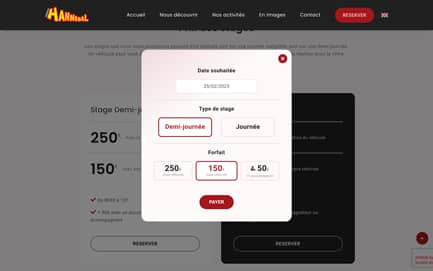 Desarrollo web a medida - Reserva de una Actividad - Espace Hannibal