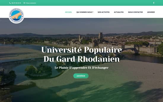 Rediseño web con Wordpress Université Populaire du Gard Rhodanien