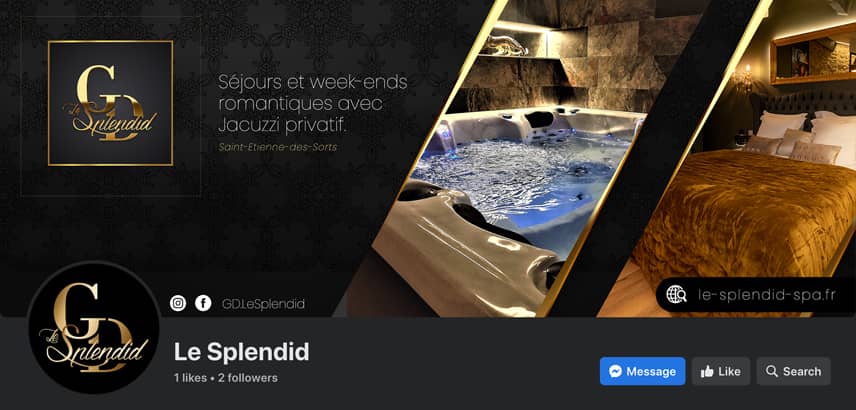 Ejemplo de un diseño gráfico realizado para Facebook para la empresa G&D - Le Splendid en Saint-Etienne-des-Sorts, Francia.