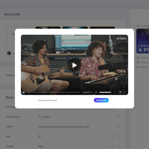 Desarrollo web a medida: sistema de codificación y streaming de vídeo para marketplace de música y audio - Artiista Francia